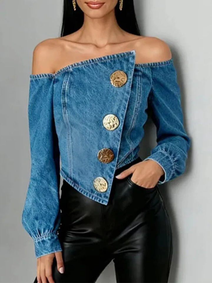 Dianca Off Shoulder Denim Blouse