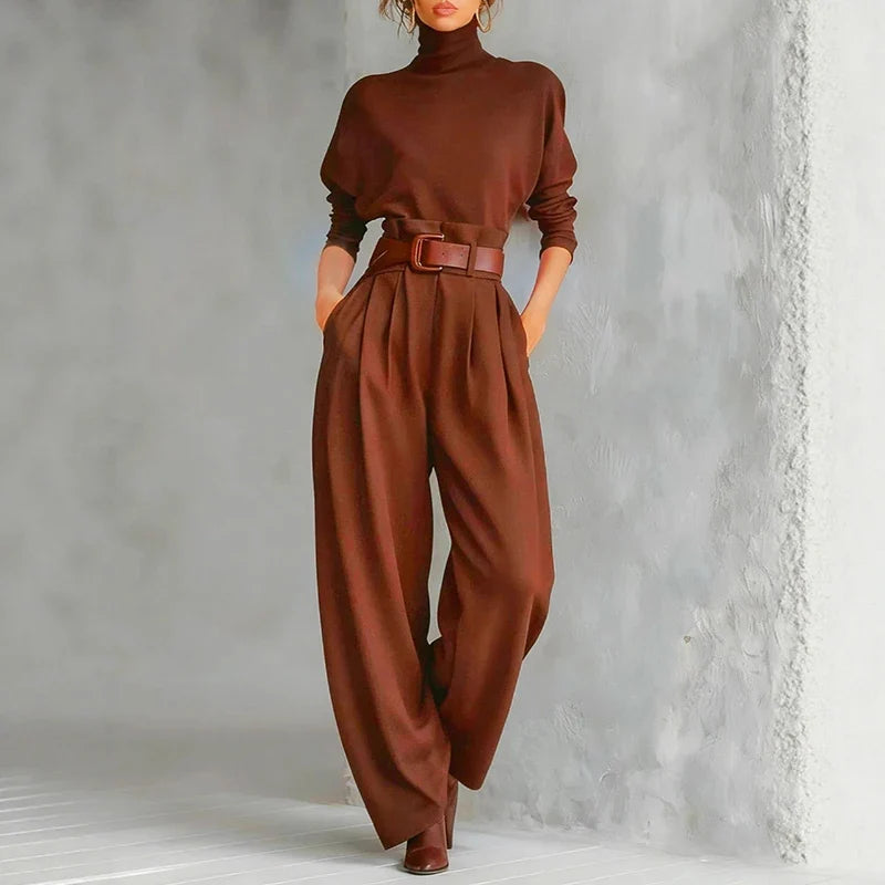 Lennox Elegant Turtleneck Pant Set