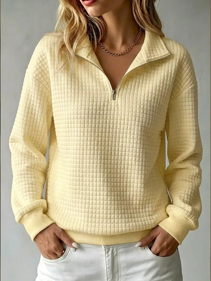 Orlinda Waffle Half Zip Sweater