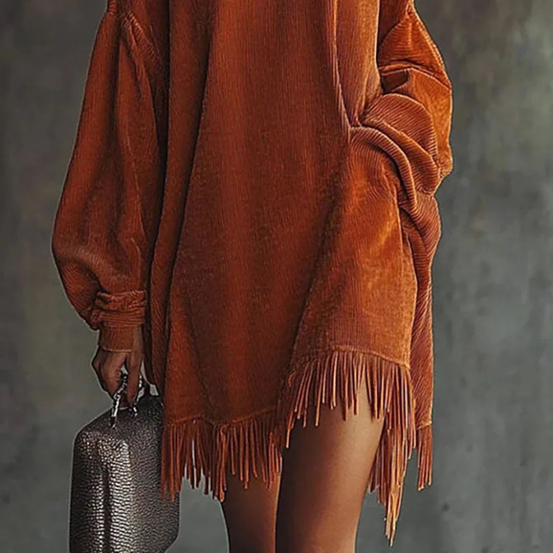 Margaux Soft Fringe Knit Dress