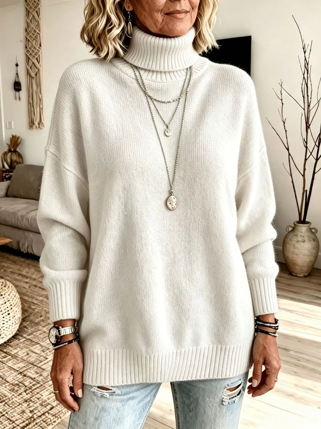 Amara Ribbed Turtleneck Sweater