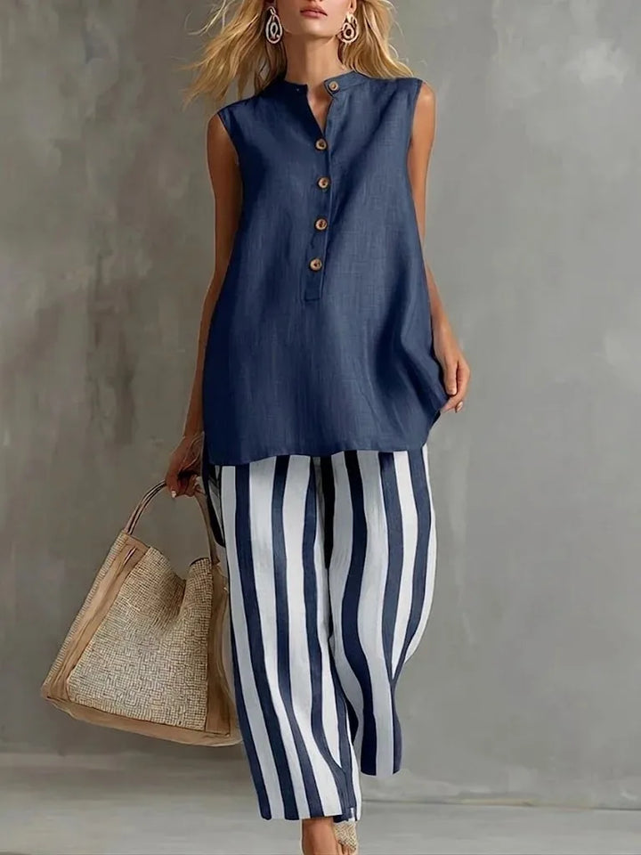 Geneva Striped Wide Leg Set