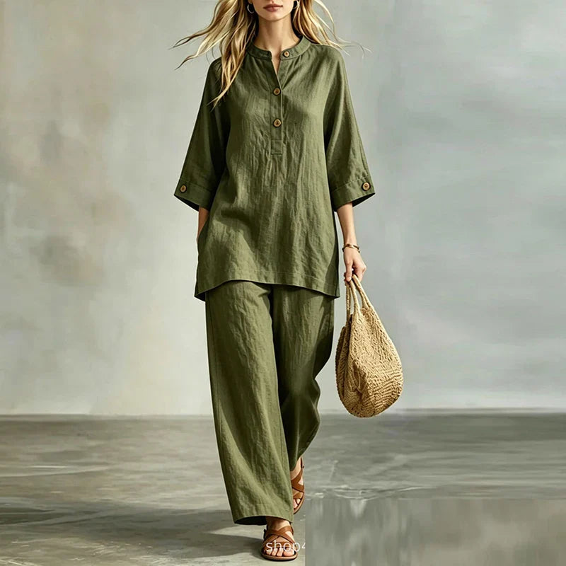 Carley Casual Linen Matching Set