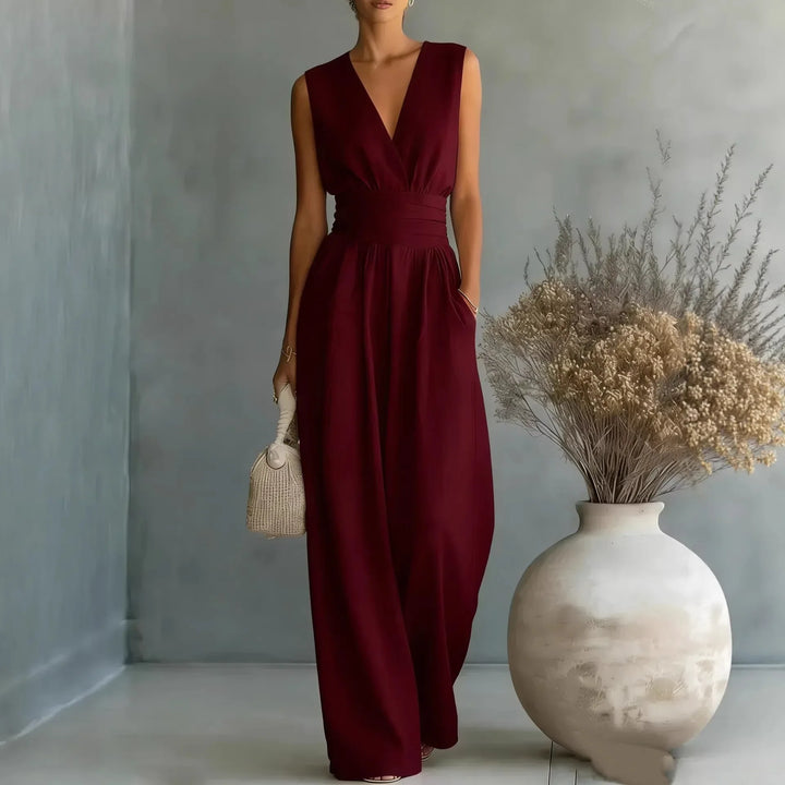 Amanda Sleeveless V Neck Jumpsuit