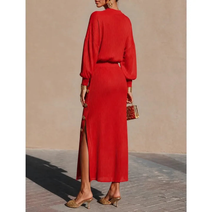 Cordelia Balloon Sleeve Sweater Dress