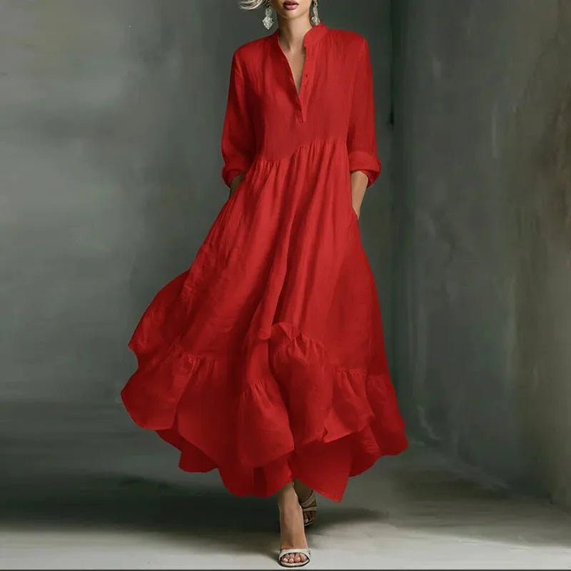 Nerisse Ruffle Hem Maxi Dress
