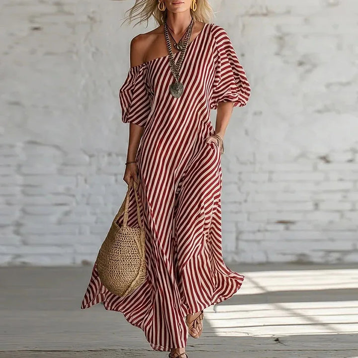 Camelia One Shoulder Puff Sleeve Dress