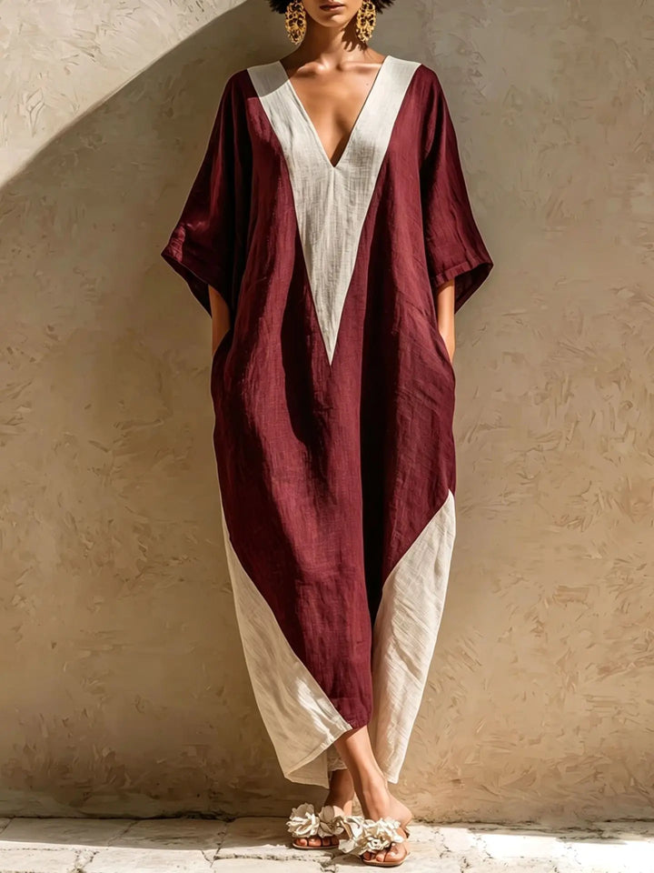 Elise Bohemian Linen Maxi Dress