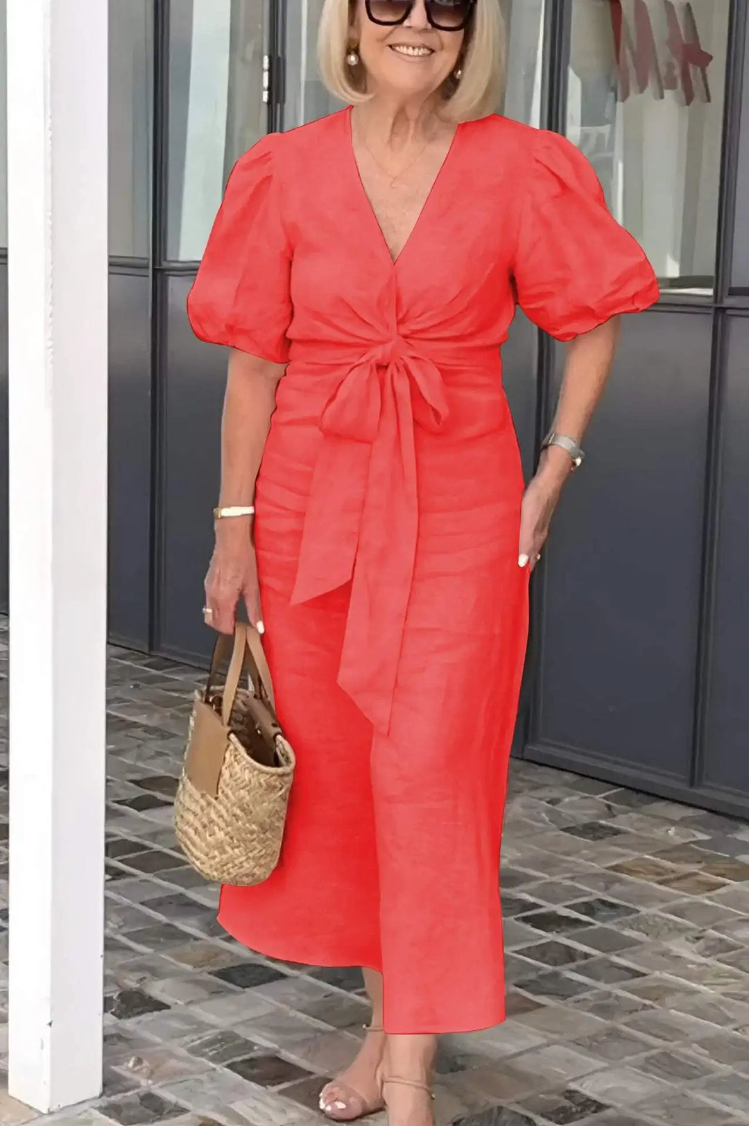 Claire Relaxed Tie Waist Midi Dress