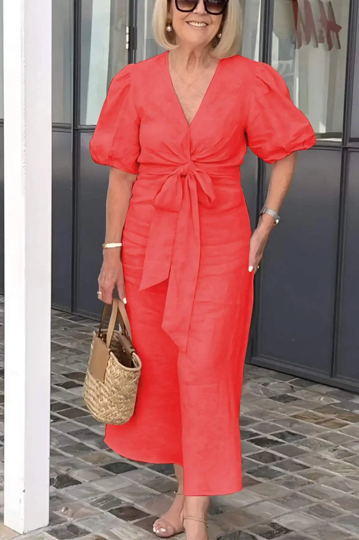 Claire Relaxed Tie Waist Midi Dress
