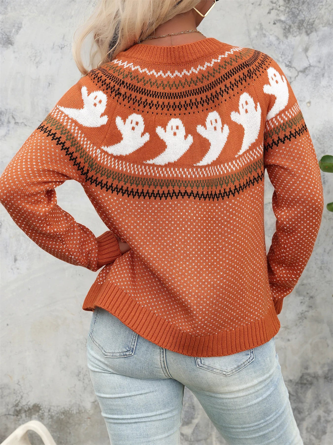 Retro Ghost Button Cardigan