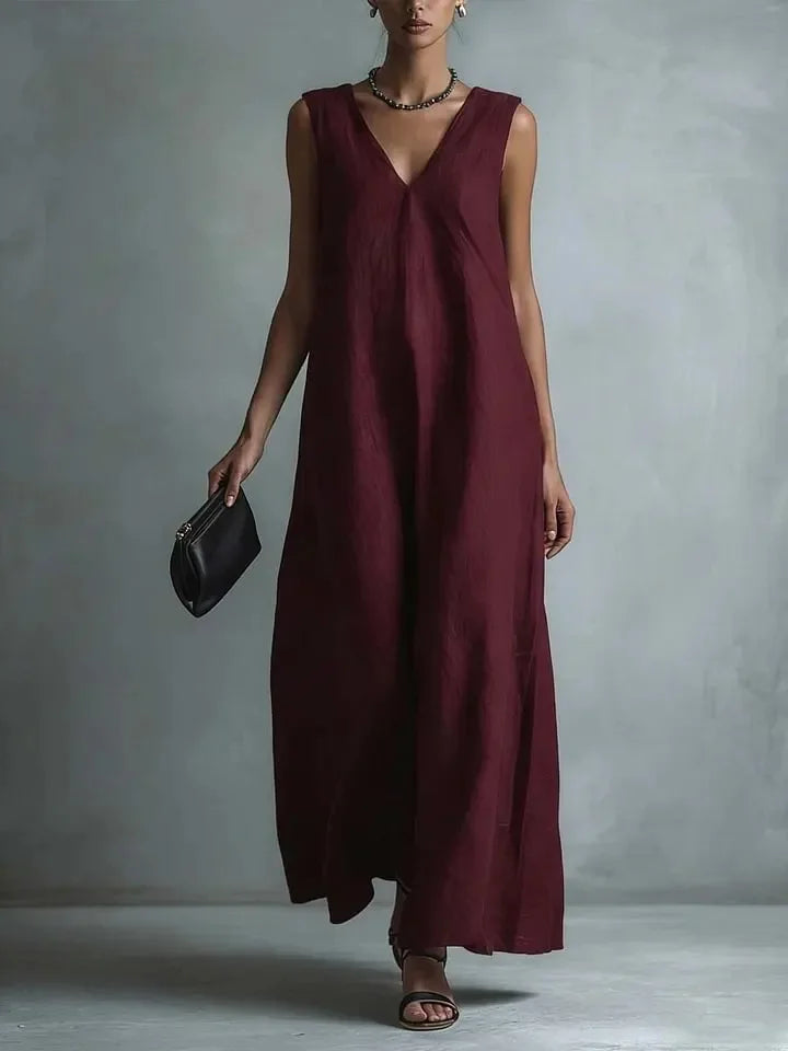 Beatrix Breathable Cotton Linen Long Dress