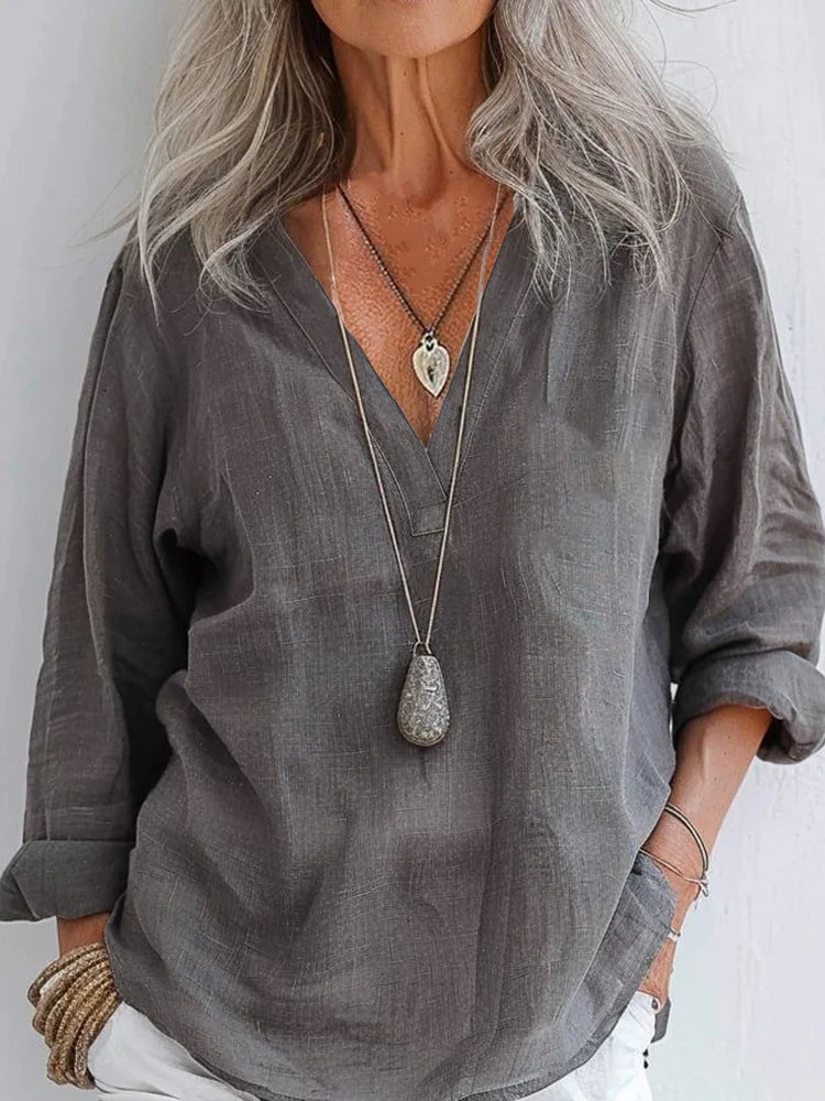 Serenique Vintage Casual Blouse