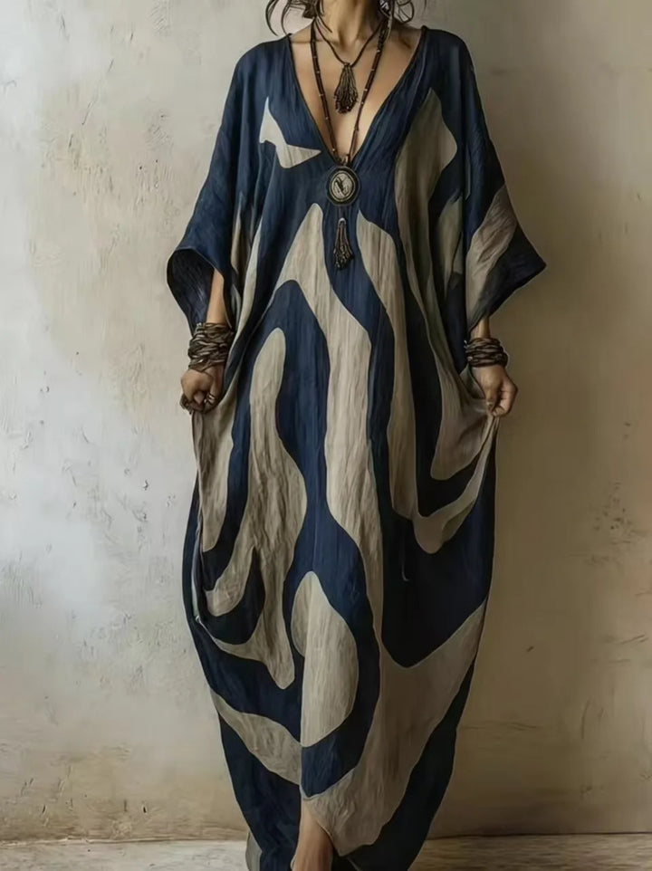 Sandra Abstract Print Maxi Dress