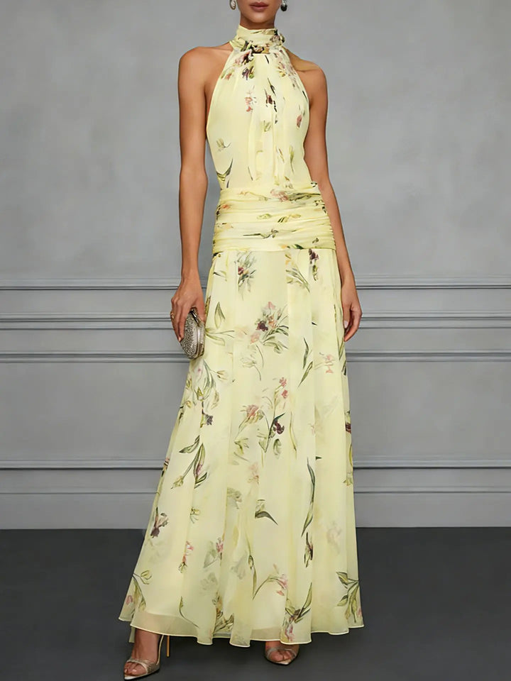 Madison Floral Halter Wedding Guest Dress