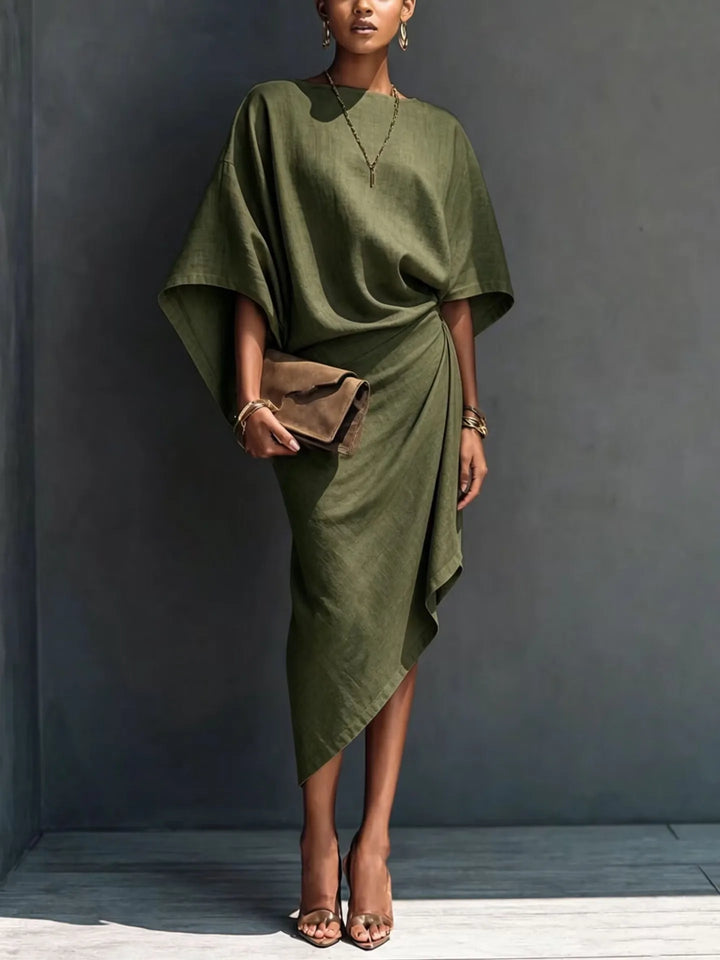 Zephira Batwing Sleeve Midi Dress