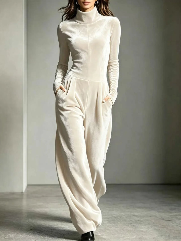 Aurelia Velvet High Neck Jumpsuit