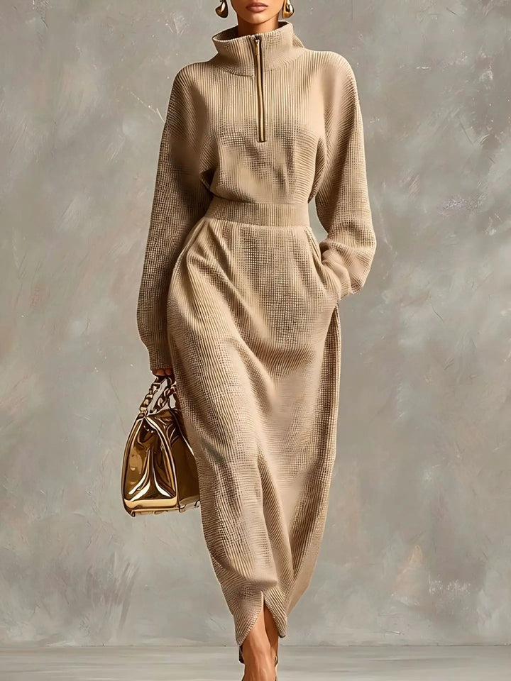 Gemma Elegant Zip Maxi Dress