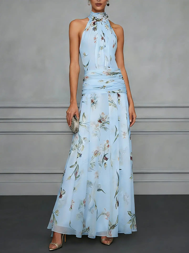 Madison Floral Halter Wedding Guest Dress