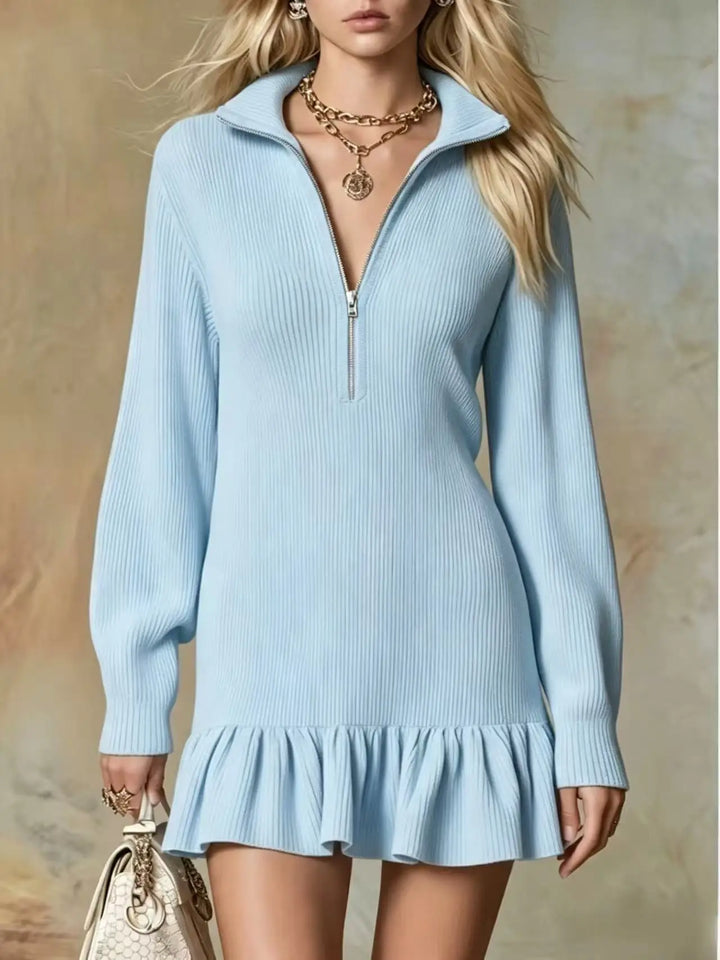 Lorena Half Zip Knit Mini Dress