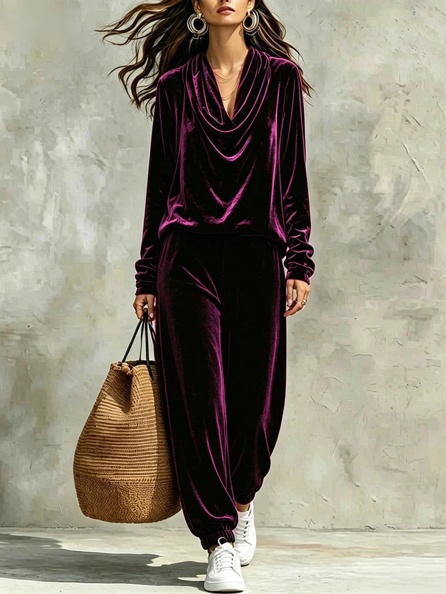 Marissa Cowl Neck Pant Set