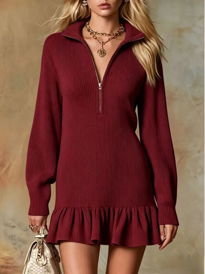 Lorena Half Zip Knit Mini Dress