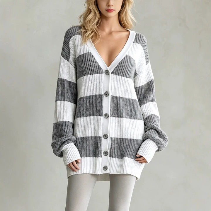 Margaux Striped Knit Cardigan