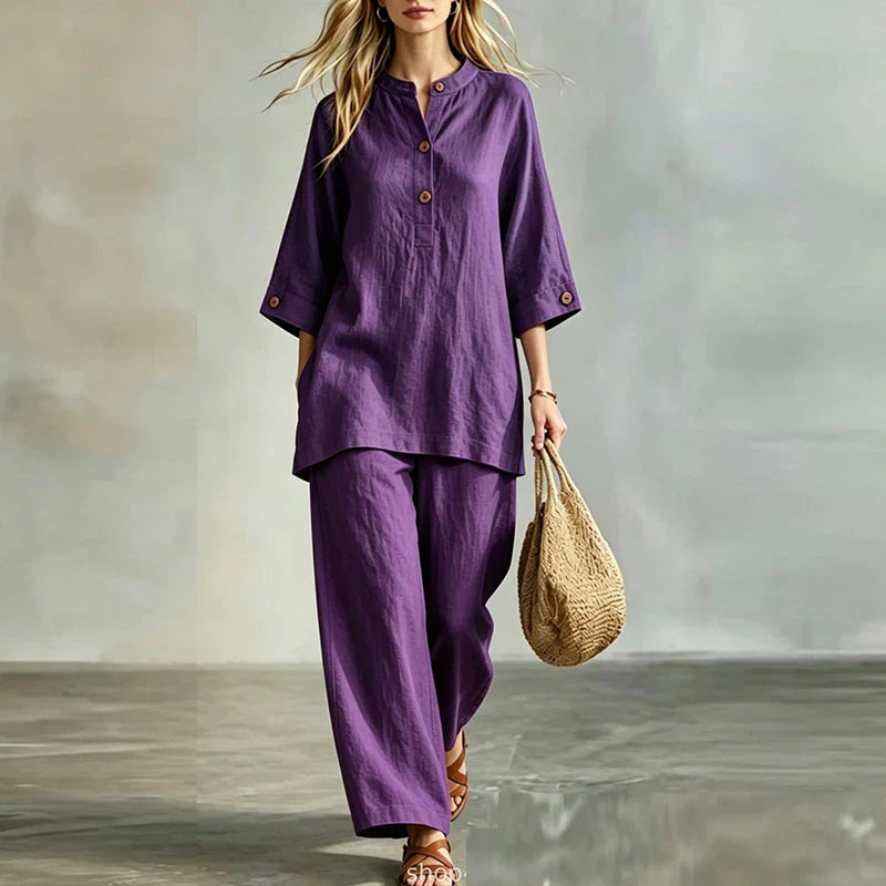 Carley Casual Linen Matching Set