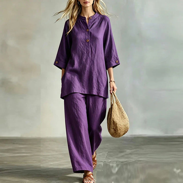 Carley Casual Linen Matching Set