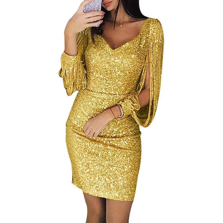 Isoria Sequin Cocktail Mini Dress