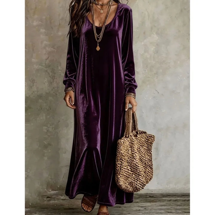 Ivora Velvet Finish Maxi Dress