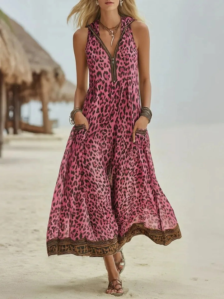 Valeska Flowy Leopard Maxi Dress