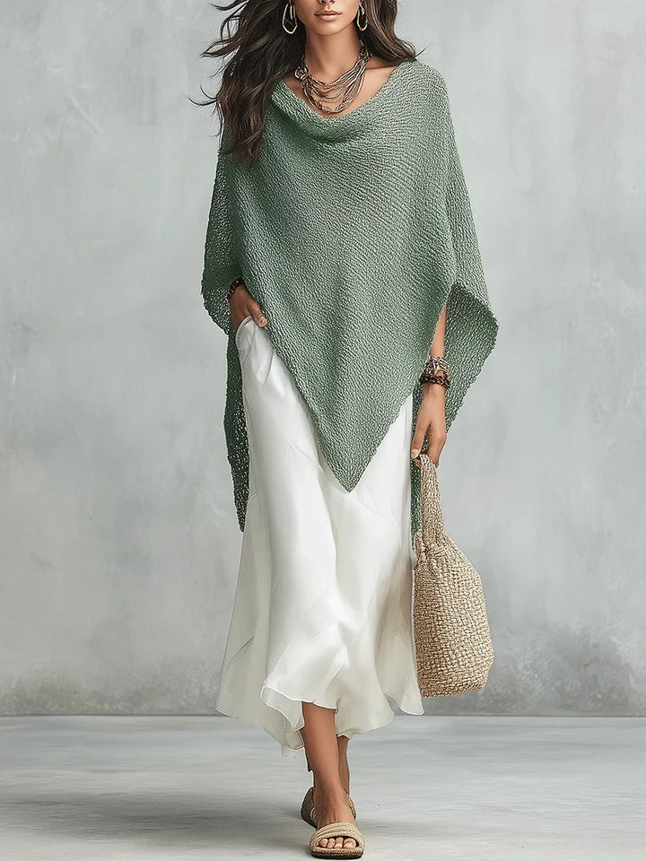 Elanisse Knit Poncho Maxi Dress Set