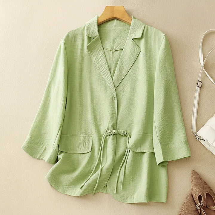 Eulalie Drawstring Linen Blazer