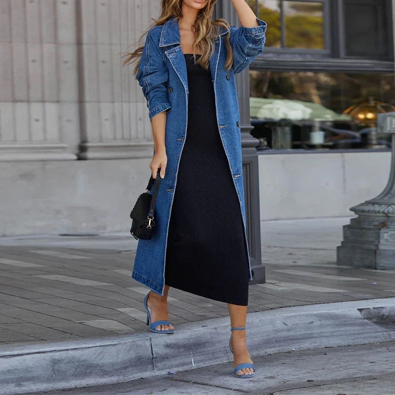 Marlena Tie Waist Denim Trench