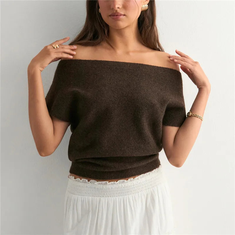 Verona Off Shoulder Knit Sweater