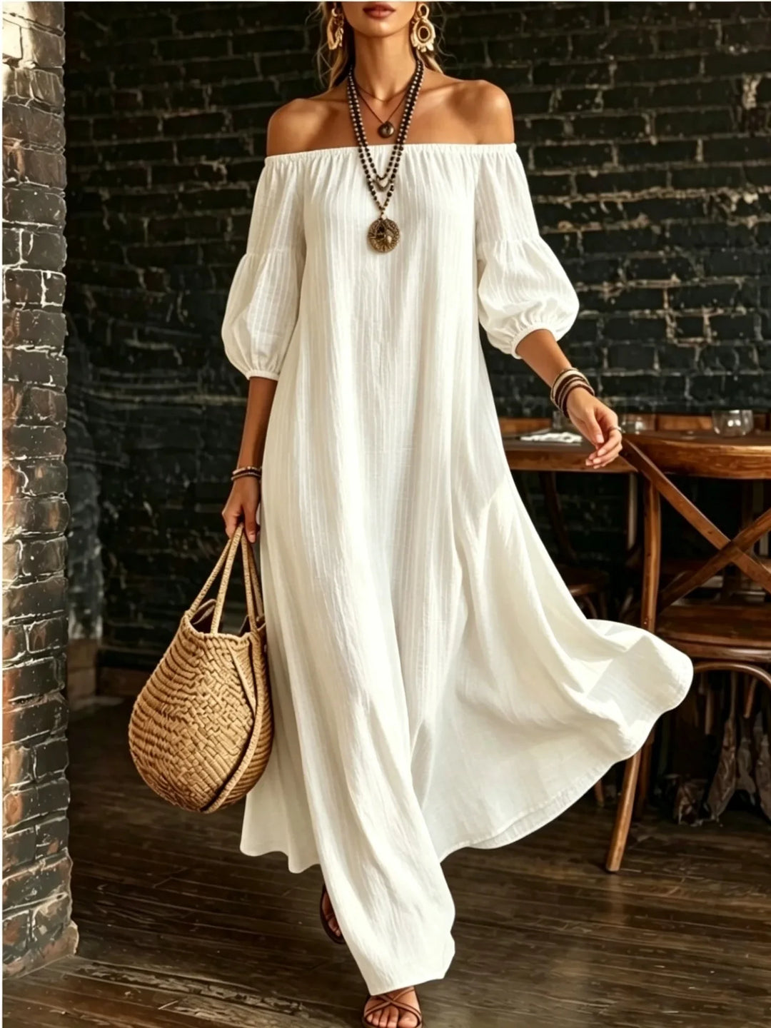 Lorielle Off Shoulder Maxi Dress