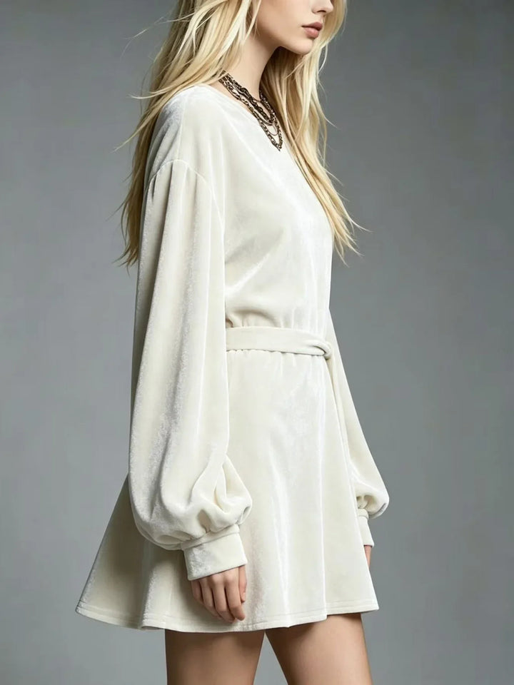 Adair Tie Waist Velvet Dress