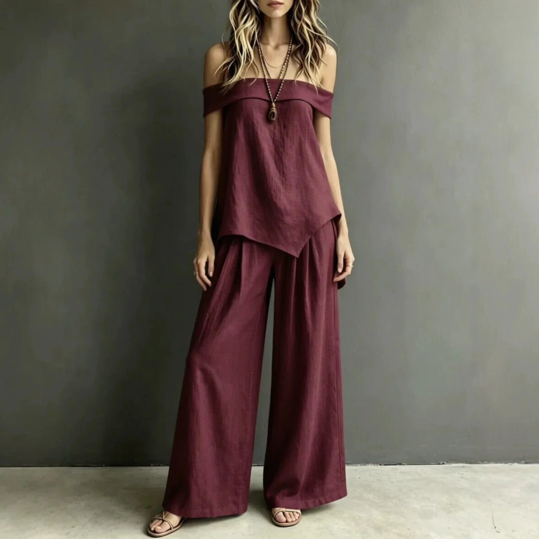 Celiane Off Shoulder Pant Set