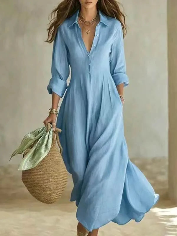 Elianne Breathable Maxi Shirt Dress