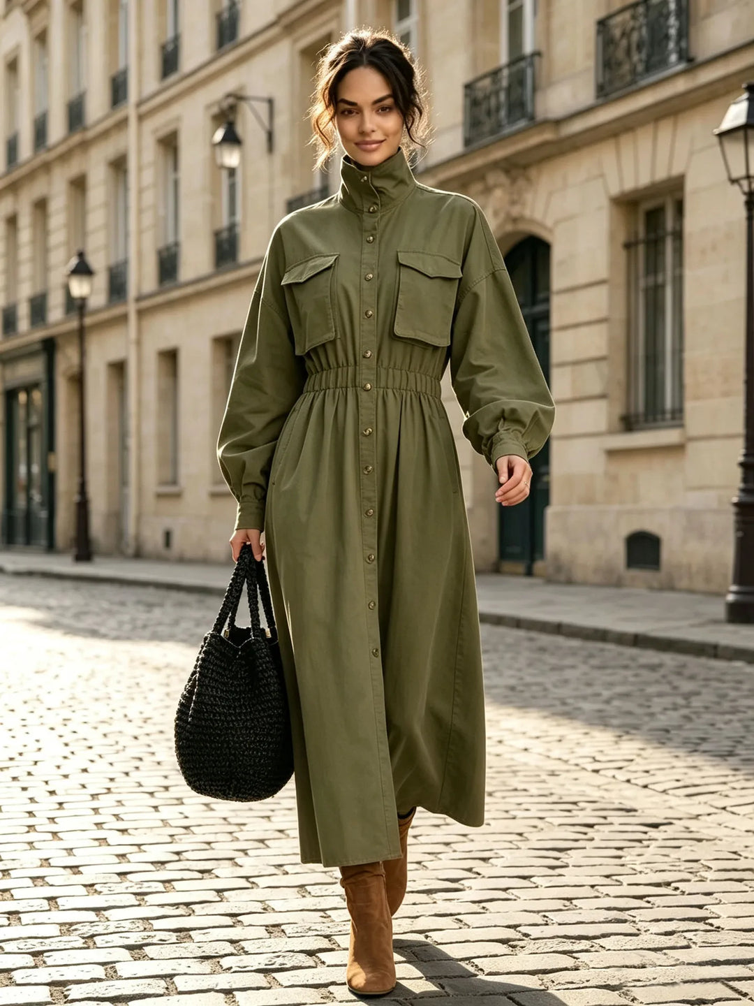 Harlow Flap Pocket Shirt Dress