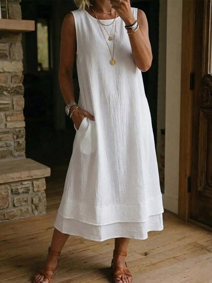 Novelle Effortless Sleeveless Tunic Midi Dress
