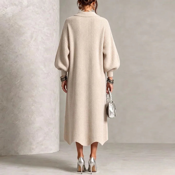 Adalira Button Front Sweater Dress