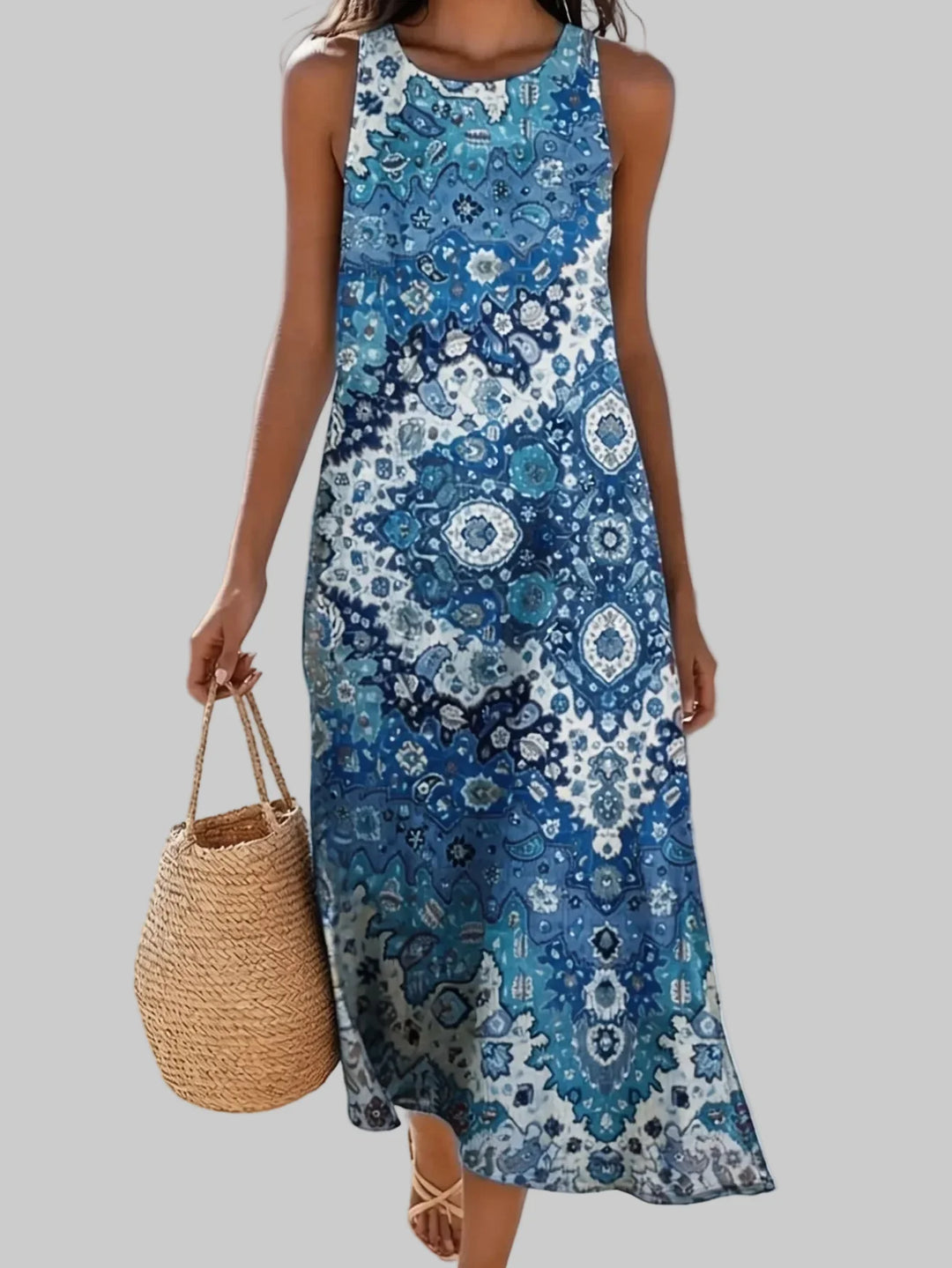 Aviora Bohemian Floral Midi Dress