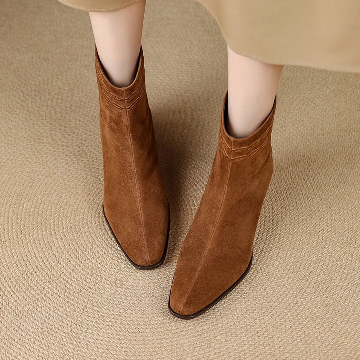 Adeline Square Toe Ankle Boots