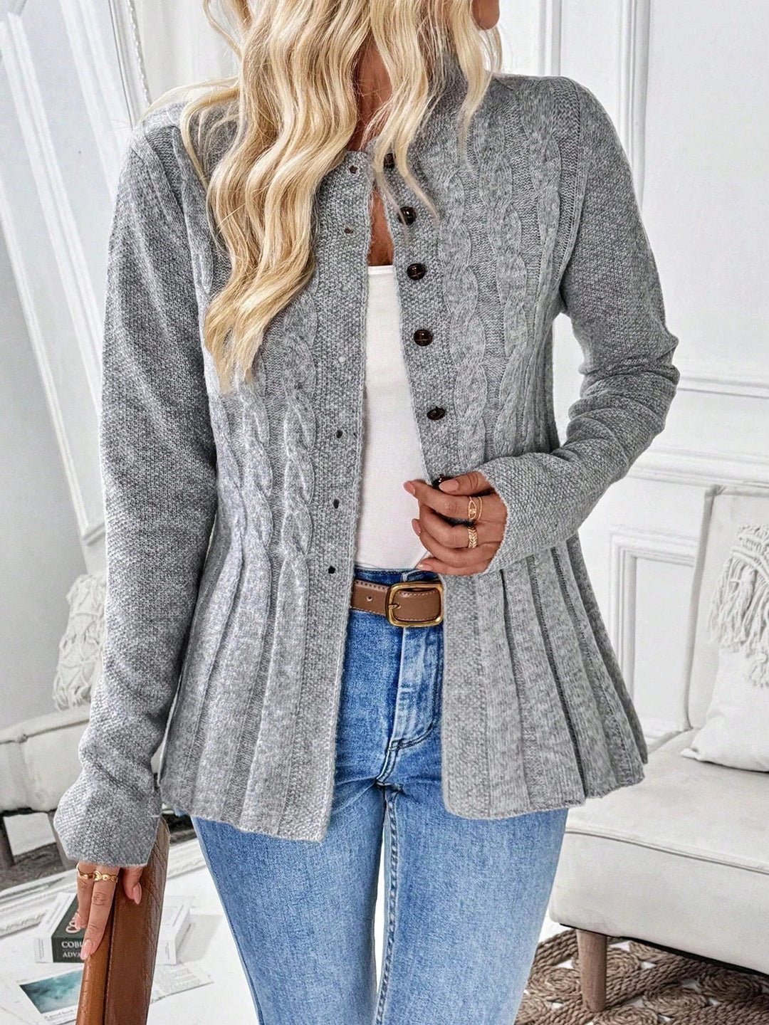 Marisol Cable Knit Cardigan