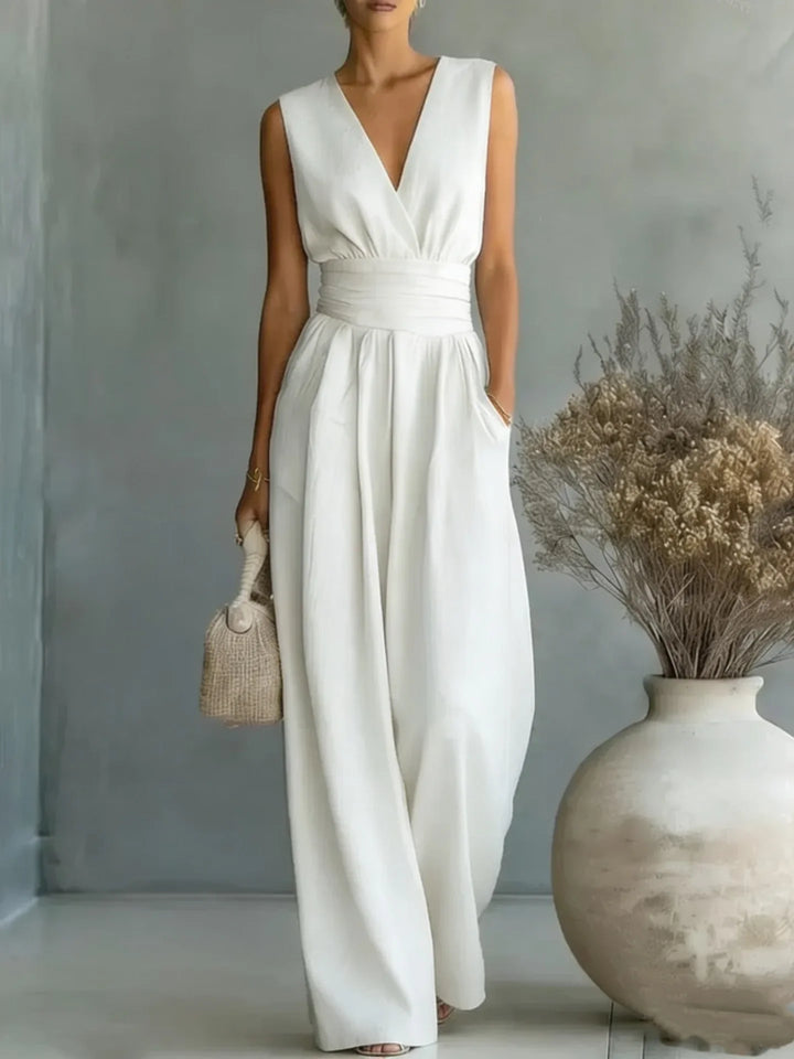 Amanda Sleeveless V Neck Jumpsuit
