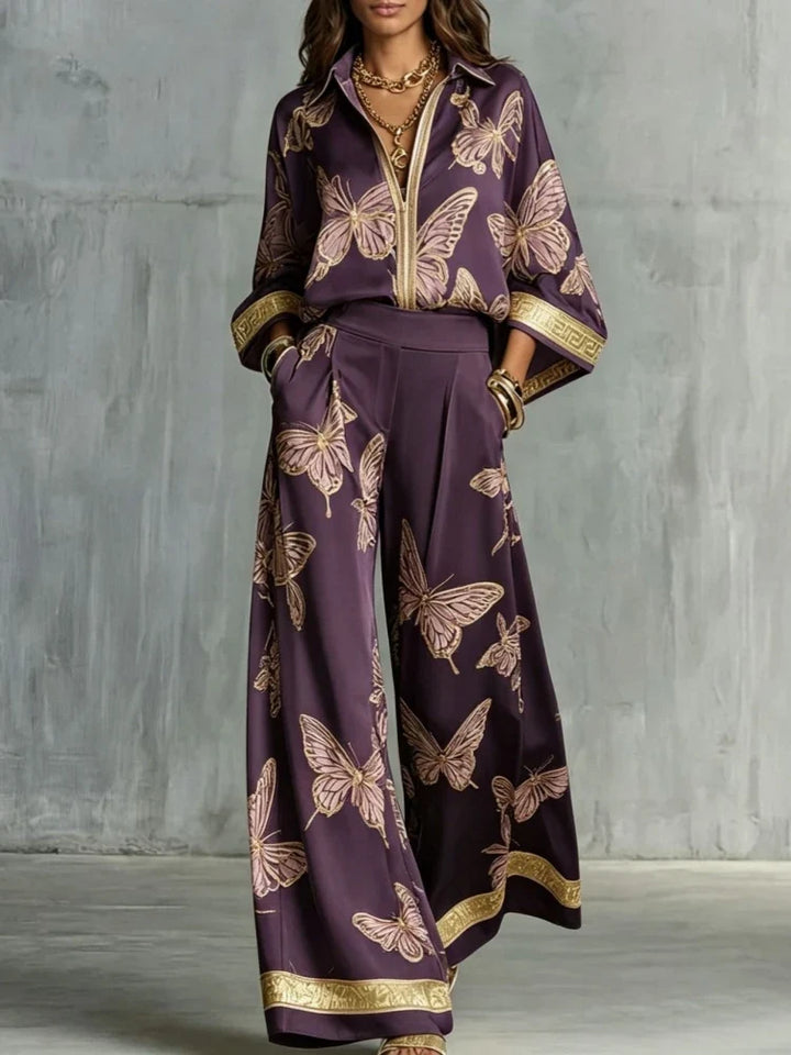 Brialia Butterfly Print Lounge Set