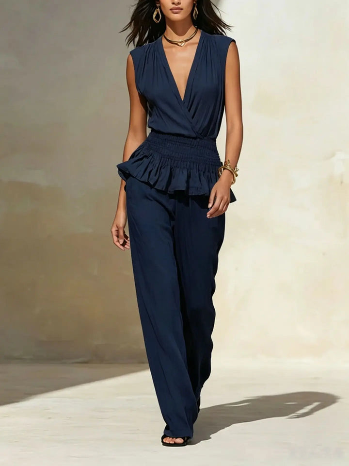 Marovelle Ruffle Peplum Jumpsuit