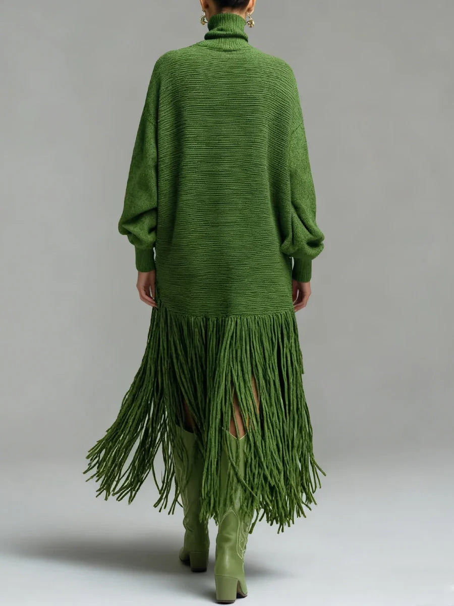Marselle Fringe Knit Midi Dress